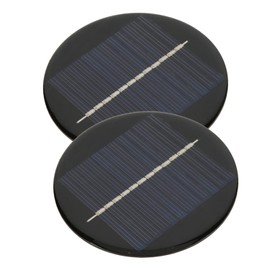 EVTSCAN 2 Pieces 0.5W 6V Mini Solar Panel, 3 Inch Round Polycrystalline Solar Cell Panel, for Smartwatch, Security Cameras, LED Flashlights, Mobiles and Laptops