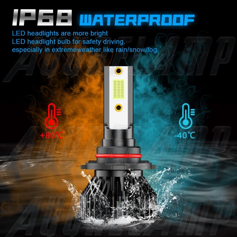 AuureLamp Ice blue 9012 HIR2 LED Headlight Bulbs High Low