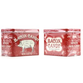 Accoutrements Bacon Flavored Hard Candy in Collectible Tin 2.5 Ounce Unique Gift Idea