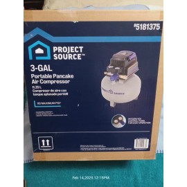 LOWES - PROJECT SOURCE Project Source 3-Gallons Portable 110 PSI Pancake Air Compressor - NEW