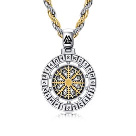 YueYuan Viking Necklace for Men 925 Sterling Silver Viking Pendant Viking Jewellery Gifts for Men Husband Boy, Sterling Silver