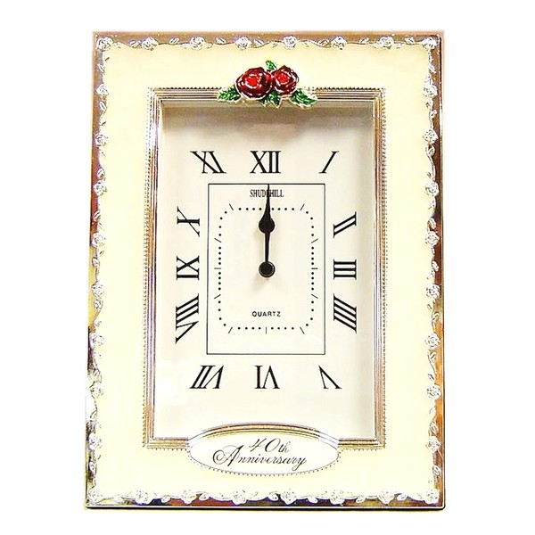 Happy 40th Ruby Wedding Anniversary Quartz Table Clock Gift Present
