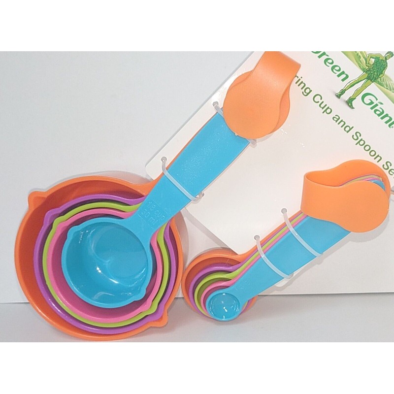 Green Giant 10 Piece Plastic Measuring Cup and Spoon Set