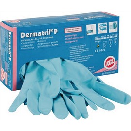 KCL 37562 Dermatril P 743 Nitrile Gloves Size 8 L 280 mm Blue Cat.III EN374 Pack of 50