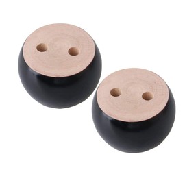4PCS Solid Wood Furniture Legs Black Round Bun Feet for Cabinet Sofa Ottoman TV Stand Loveseat Dresser