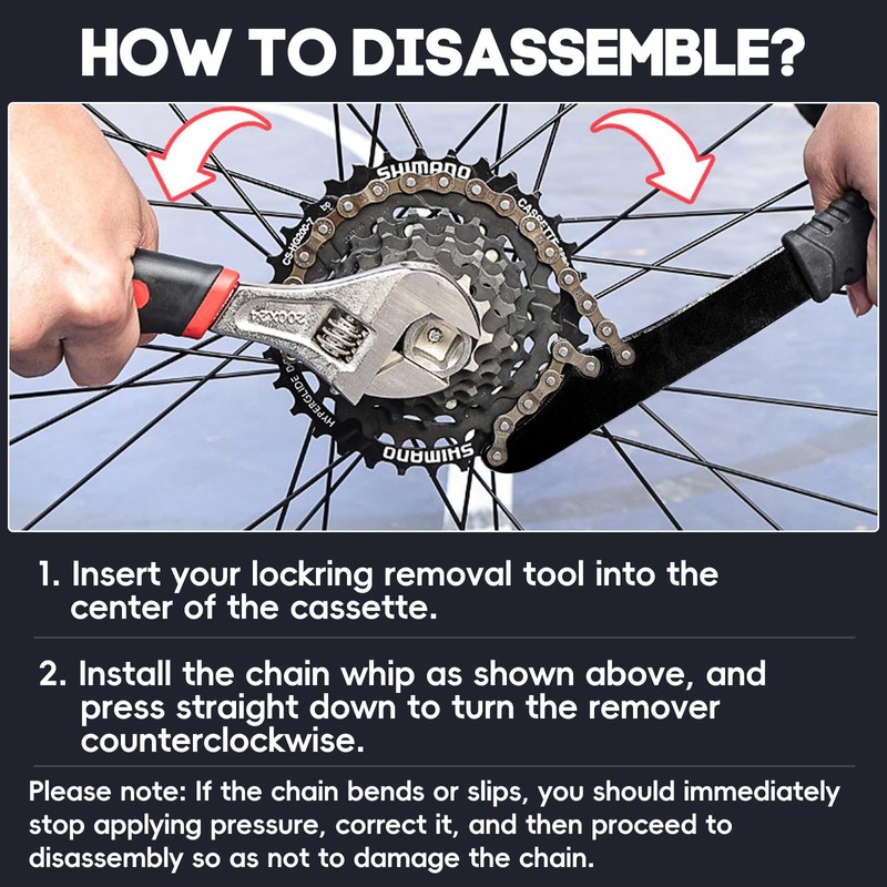 TAIXING Bicycle Chain Whip, Sprocket Puller Gear Puller Kit, Sprocket