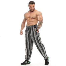 BIG SAM SPORTSWEAR COMPANY Men's Baggy Sweatpants with Pockets, Oversize Striped Oldschool Trackpants (XL, Unprinted)