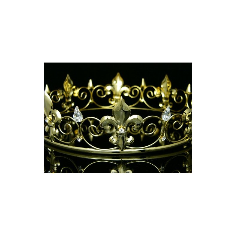 Men's Full King's Crown for Theather Prom Party - Clear