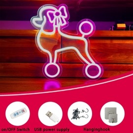 YEAMAR Dog Neon Signs for Wall Decor,Cute Dog Neon Lights Animal Neon Sign for Bedroom,Kids Room,Pet Shop,Art Wall Decoration,Pink Neon Light Birthday Gift for Girl Boy Dog Lovers