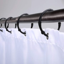 TCMAO Shower Curtain Hooks, Rustproof Decorative Shower Curtain Rings Metal Round Shower Hooks for Bathroom Shower Rod, 12 Pack (Nickel)