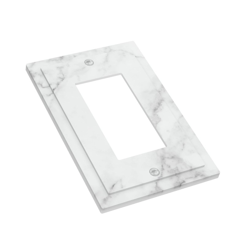 HIZUWKY Decorative Gray White Marble Print Light Switch Wall Plate