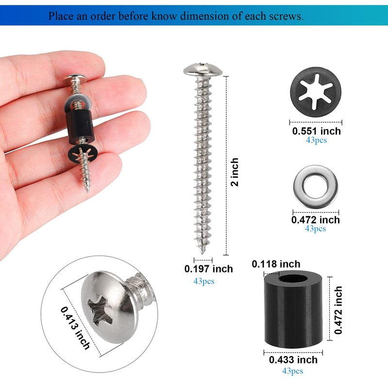 HanTof 43 Set (172Pcs) Pegboard Mounting spacers and Screws Kit,