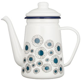 René Dew Hollow Studio Hilla Enamel Coffee Pot Daisy Navy 26430020
