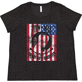 inktastic POW MIA Distressed Flag Women's Plus Size T-Shirt 4X Black Leopard 2ac53