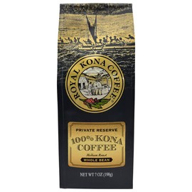 ROYAL KONA COFFEE Whole Bean - 100% Hawaiian Kona Whole Bean Coffee Medium Roast, 7 oz