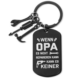 COLOFALLA Grandpa Keyring Christmas Gifts for Grandpa Father's Day Gift Gifts for Best Grandpa in the World Grandpa Repair Father Birthday Gift, black