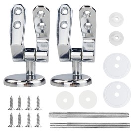 Toilet Seat Fittings, Zinc Alloy Toilet Seat Replacement Hinge with Fittings and Repair Parts, for Most Wooden | Resin | MDF Toilet Seat