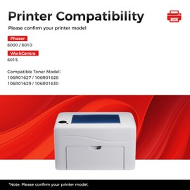 Phaser 6000 6010 Workcentre 6015 Toner Cartridge Set 4-Pack Replacement Compatible with Xerox 106R01627 106R01628 106R01629 106R01630 Phaser 6000 6010 Workcentre 6015 Printer Black Cyan Magenta Yellow
