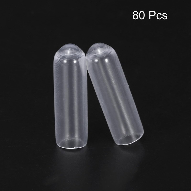 uxcell 80pcs Rubber End Caps 4mm ID PVC Vinyl Round