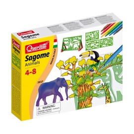 Quercetti Animal Stencils Art Set with Markers