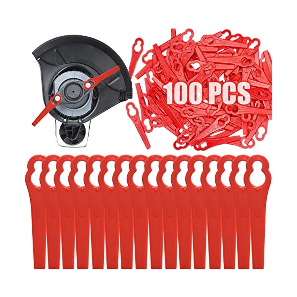 100 Pcs Grass Trimmer Replacement Blades, 83 mm Plastic Garden