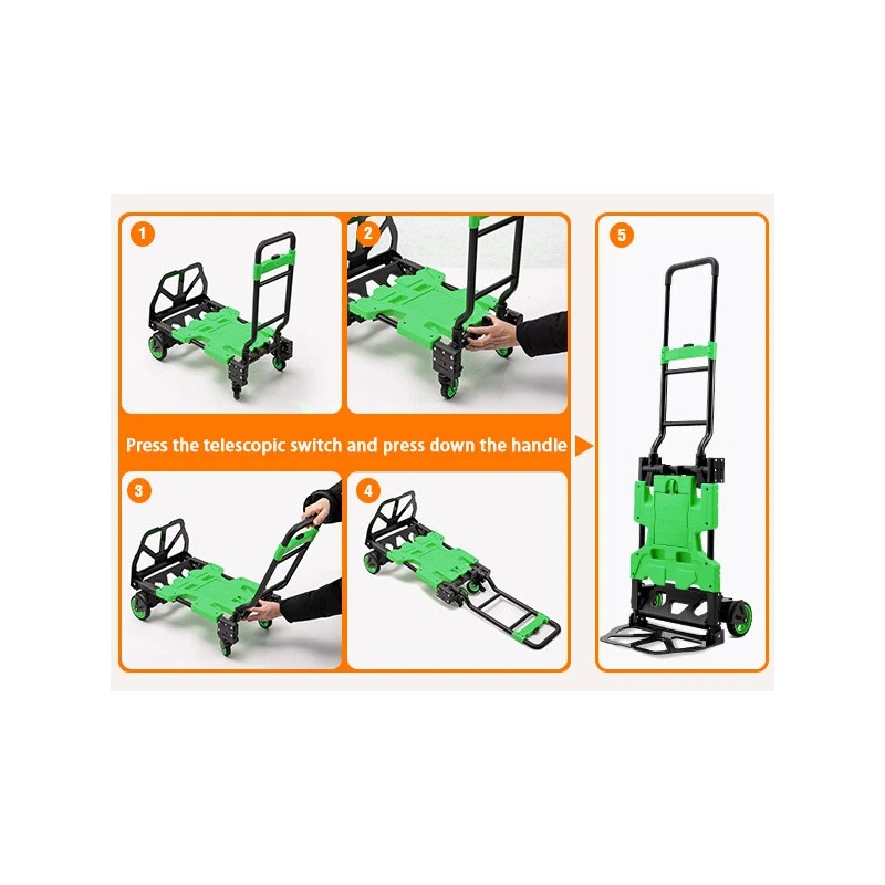 LoJok TECSPACE 2 in 1 Folding Hand Truck, 400 LBS