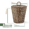 84ECO 3 Gallon Black Wicker Trash Can with Lid and