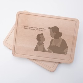Geschenkfreude Chopping Board with Engraving for Mother - Beste Mama der Welt - Gifts for Mother's Day / Gift Idea for Mum - Juice Groove - Beech