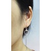 925 Sterling Silver Bead with Long Line Bar Dangle Earrings