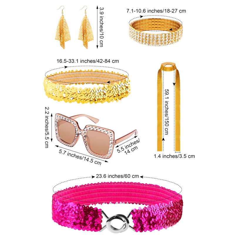 SOMSOC - Conjunto de accesorios para disfraz de discoteca de