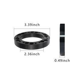 Middrivr Steering Wheel Adapter Spacer, Aluminum Alloy Steering Wheel Hub Spacer, Steering Wheel Hub Adapter Extension Spacer, 12.5mm 1/2" Wheel Spacer for Momo Nardi OMP Sparco and Most Cars (Black)