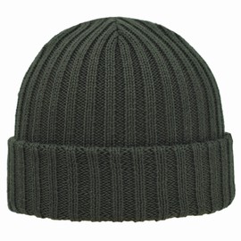 MELEGARI Milano Knitted Hat Military Knitted Hat Made of Pure Wool Essential and Robust Made for Time Unisex Made in Italy, dark green