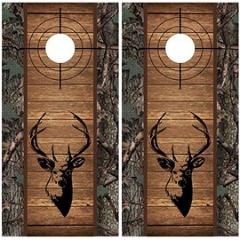 Miller Graphics Buck Deer Camo Wood Cross Heirs Laminated Cornhole Board Decal Wrap Wraps