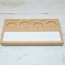 Beer Flight Board Sampler Paddle with Write-on Chalkboard Dry-erase Surface Marker Board. Will hold 4 oz to 5 oz Glasses.