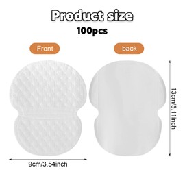 GWAWG Pack of 100 Armpit Sweat Pads, Underarm Sweat Pads for Women and Men, Sweat-Absorbing Disposable Pads, Invisible, Comfortable, Tasteless
