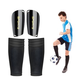 Children's Shin Pads Football Ankle Protection Football Equipment Soccer Shin Guards with Optimised Slip Pocket Non-Slip Protection Socks Set for Teenagers Boys Girls Provides Strong Protection