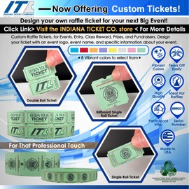 INDIANA TICKET CO. 10,000 Blue CONSECUTIVELY Numbered Raffle Ticket Roll. 5 Rolls of 2,000, for Classroom Rewards, Events, Fundraisers, Door Entry, Raffles, Prizes, Drink/Food Tickets, & More