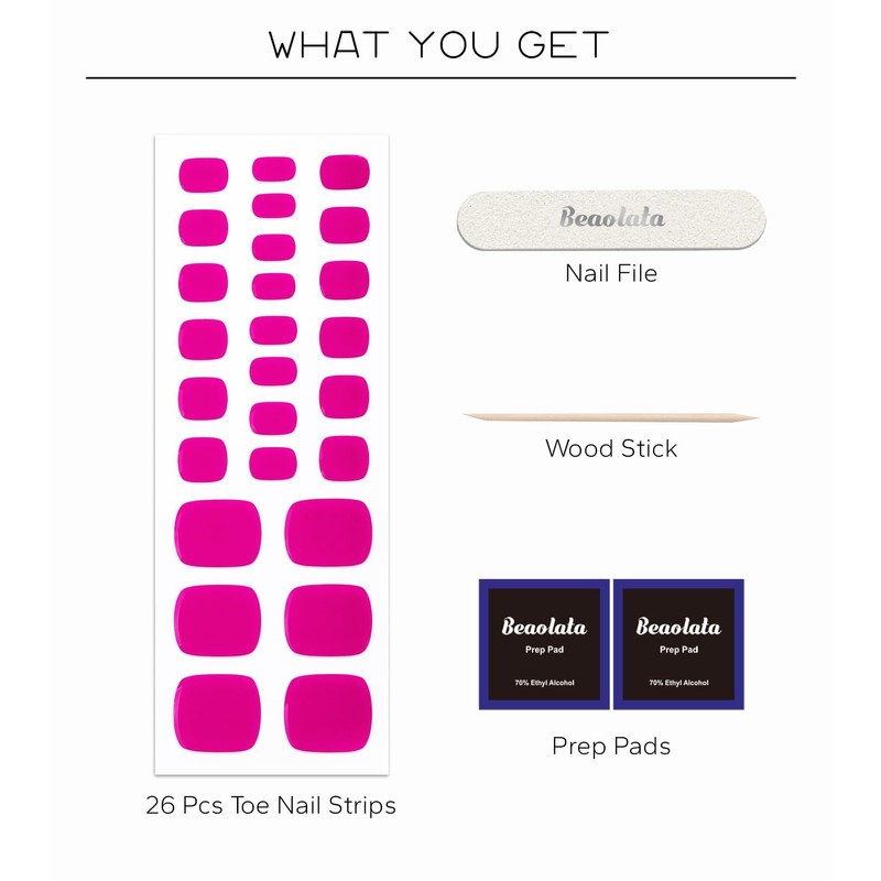 Semi Cured Gel Nail Strips - 26 PCS Salon Quality