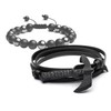 Brazalete De Cuentas Obsidiana Y Pulsera Hombre Hacha,Pulsera para Hombre,Pulsera