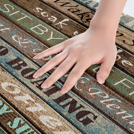 Feelyou Lake Rules Bath Mats for Bathroom Vintage Lake House Decor Bathroom Rugs Kids Toddler Cabin Lodge Camping Bath Rugs for Shower Tub Wood Plank Bathroom Accossories 20"x32"