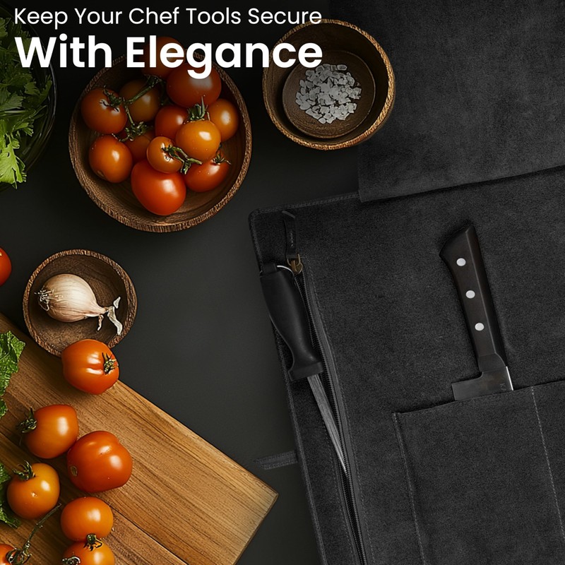 LEATHER VILLAGE Genuine Leather Knife Roll Bag – Professional Chef