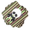 Caroline's Treasures Bamboo Flute Panda Foam Coaster Set of 4,