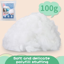 ZXIIXZ 100g/3.5oz Polyester Fiber Fill, Polyfill Stuffing, Poly Fill for Stuffing, Premium Fiber Fill Stuffing for Stuffed Animals, Crochet Animals Pillow Filler Stuffing