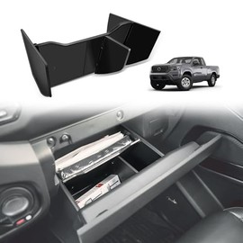 Muslogy Organizador de divisores de guantera Compatible con Nissan Frontier 2022-2025 2026 Accesorios Insertar Divisor de Caja ABS Almacenamiento secundario Guantera Tra