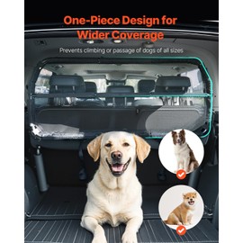 VEVOR Dog Car Barrier, 46" Wide Car Divider for Cargo Area, Vehicle Pet Barrier with See Through Net Mesh, Universal-Fit Dog Car Barrier for Small-Sized SUVs, Trucks and Vehicle, Black