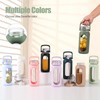 BLUEGO 64oz Glass Water Bottle with Handle and Straw, Motivational