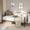 VECELO Classic Metal Daybed Frame Mattress Foundation Bed Sofa with