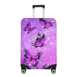 BIGCARJOB Purple Butterflies Luggage Cover for Women Girls,Cute Travel Suitcase Protector Washable Anti-scratch Suitcase Covers,Fit 30-32inch
