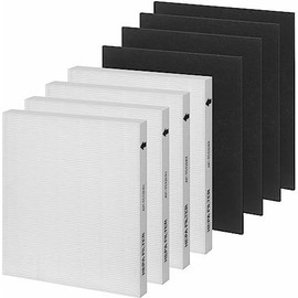 Airmega AP-1512HH Replacement Filter for Coway air purifier, Compatible with Coway Airmega AP1512HH Air Purifier, 3304899, 4 Hepa Filter With 4 Pre-Cut Carbon Filters