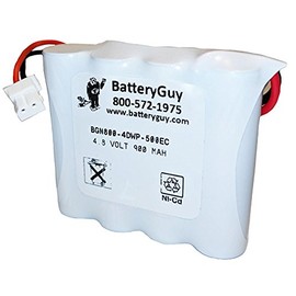 BatteryGuy 4.8V 900mAh Nickel Cadmium Battery - BGN800-4DWP-500EC (Rechargeable)